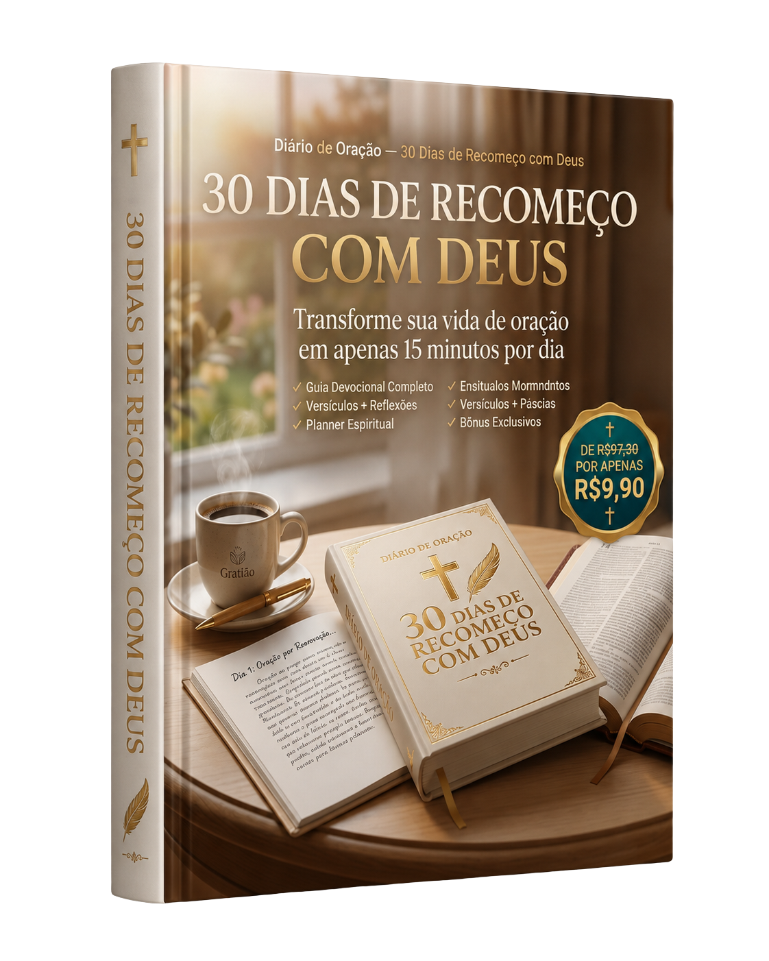 Capa 3D do Diário de Oração 30 Dias de Recomeço com Deus